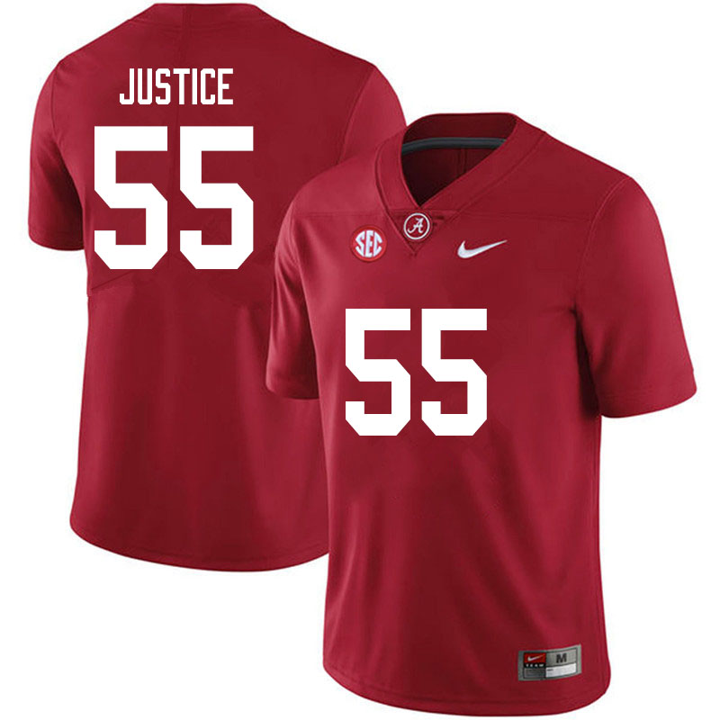 Alabama Crimson Tide Men's Kevin Justice #55 Crimson NCAA Nike Authentic Stitched 2020 College Football Jersey CI16V78FM